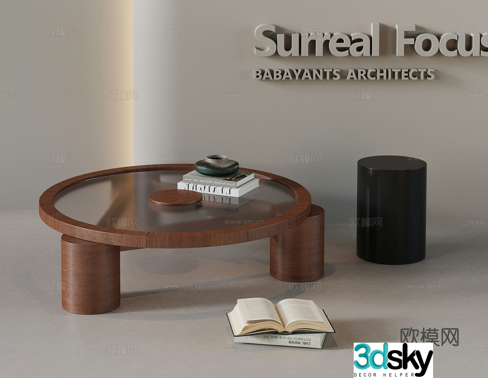 Wabi-sabi coffee table round coffee table 3d model