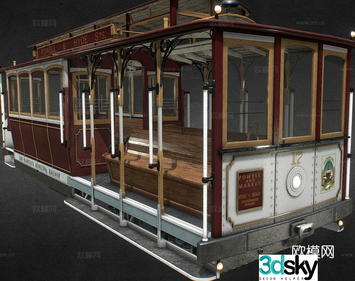 San Francisco cable car 3d model