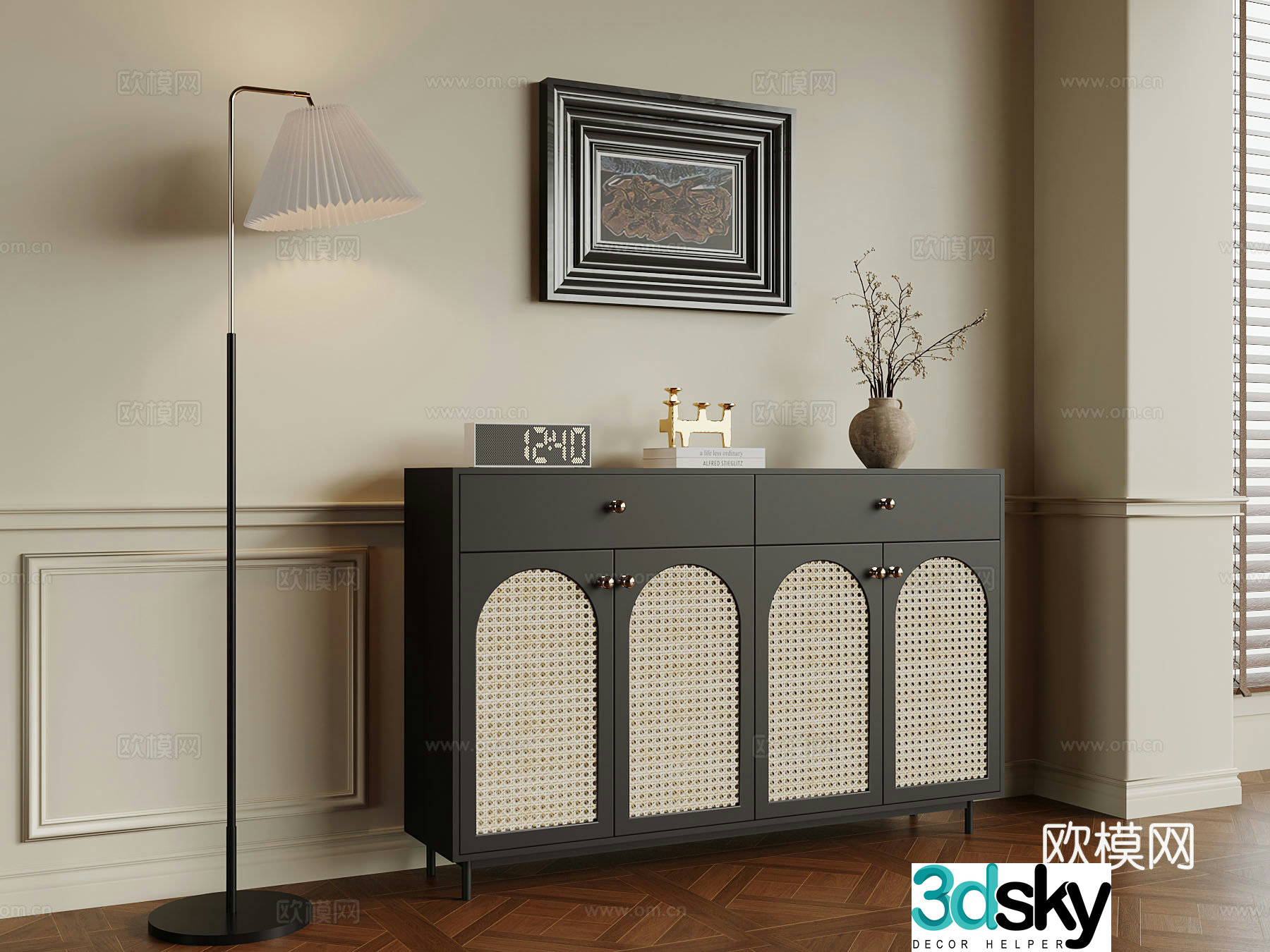 Medieval style entrance cabinet 3D model