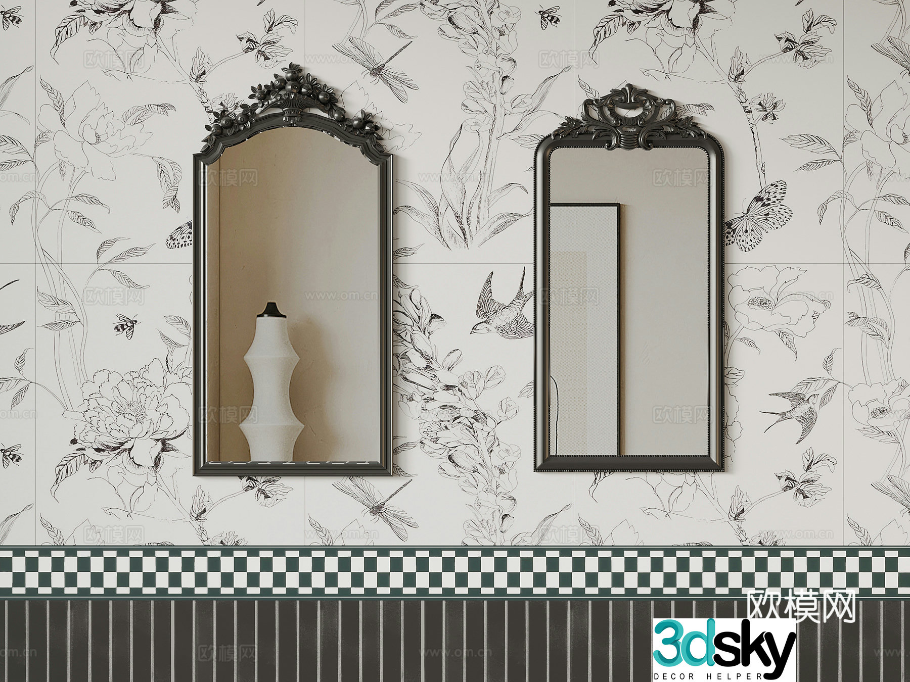Mirror Decorative Mirror Cosmetic Mirror 3d model
