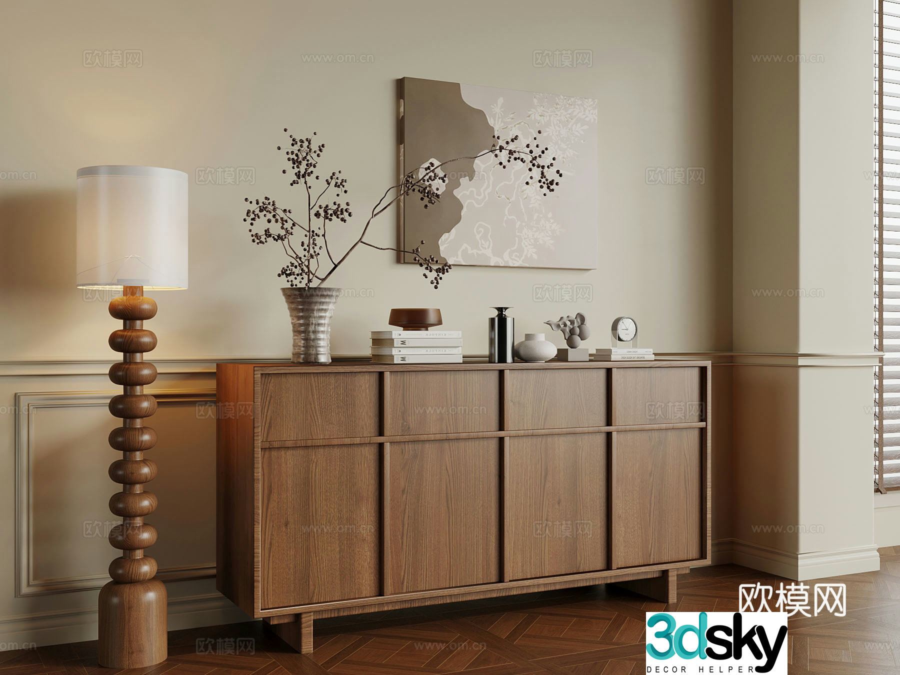 Medieval style entrance cabinet 3D model