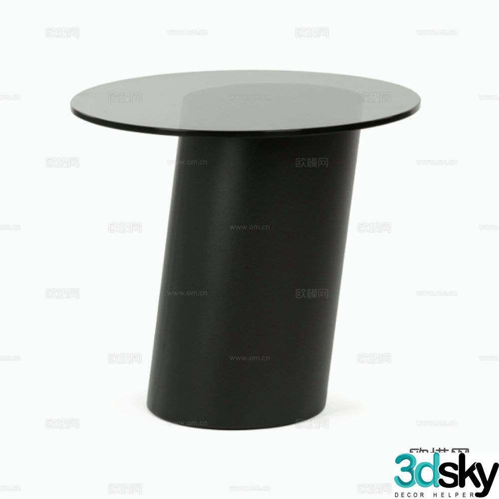 Modern round table side table angle table 3D model
