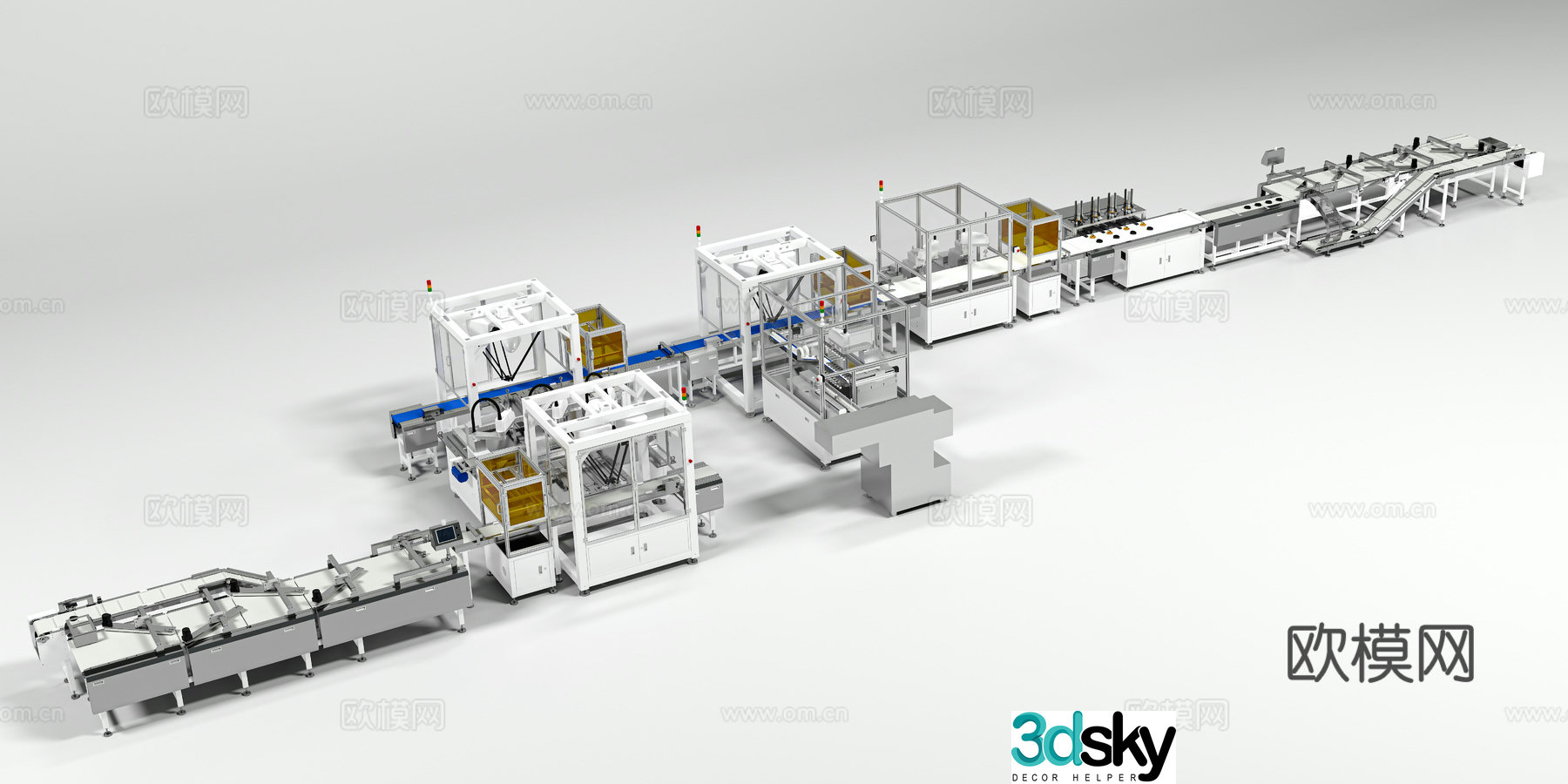 Chocolate packaging production plant process production equipment 3d model
