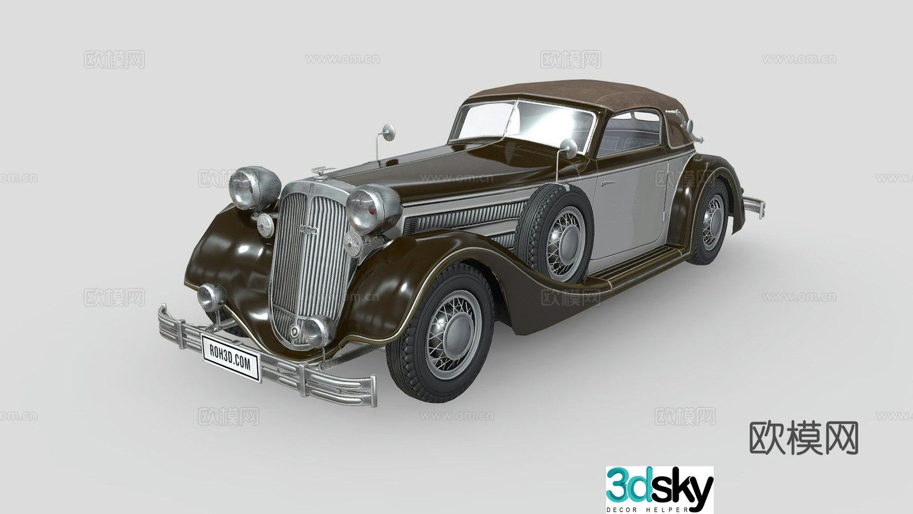 car classic car convertible 3d model