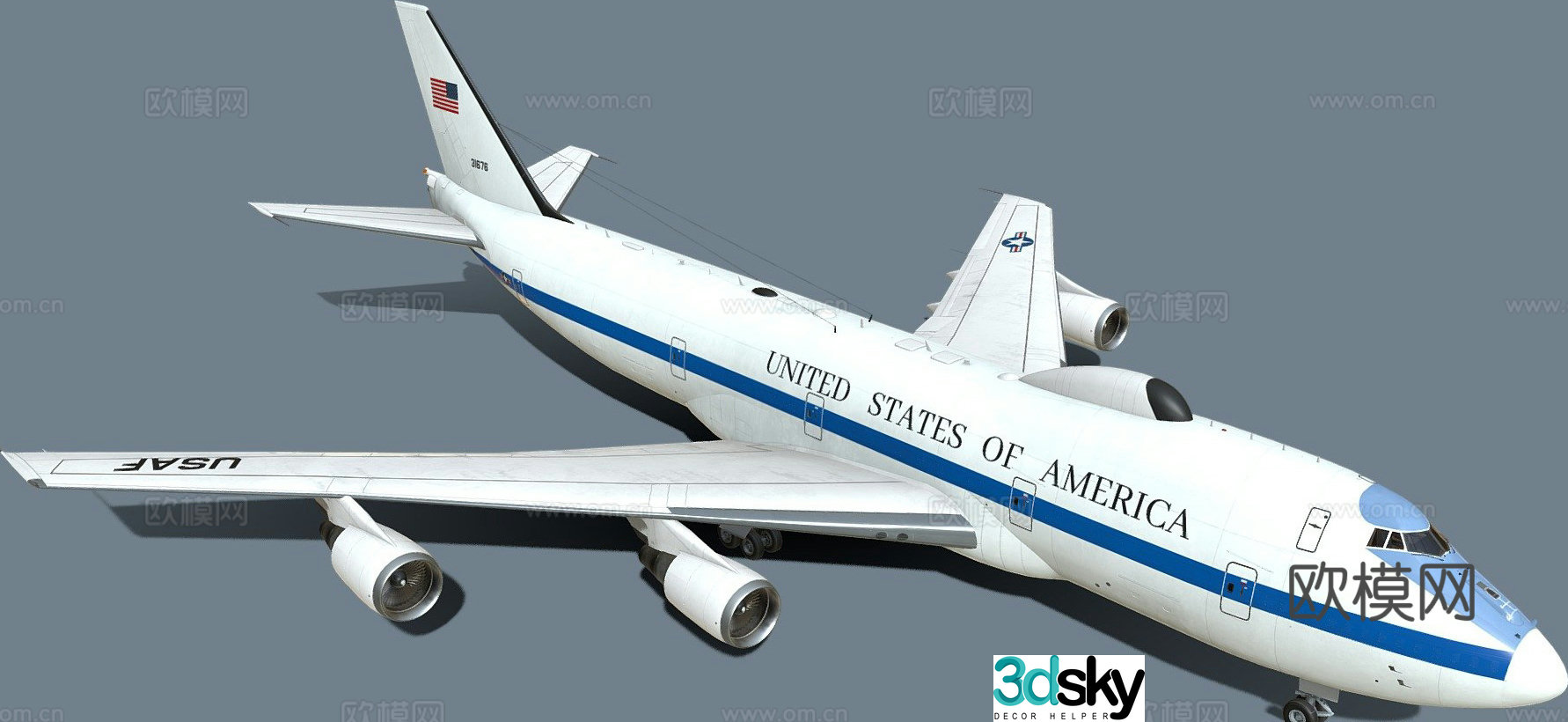 Boeing E-4 doomsday plane 3d model