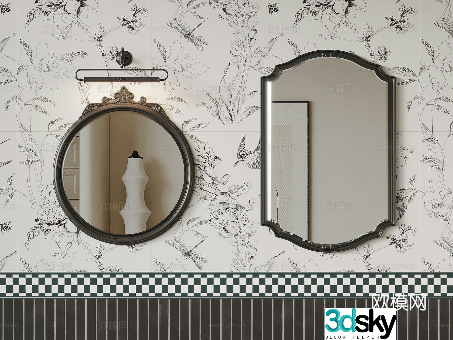 Mirror Decorative Mirror Cosmetic Mirror 3d model