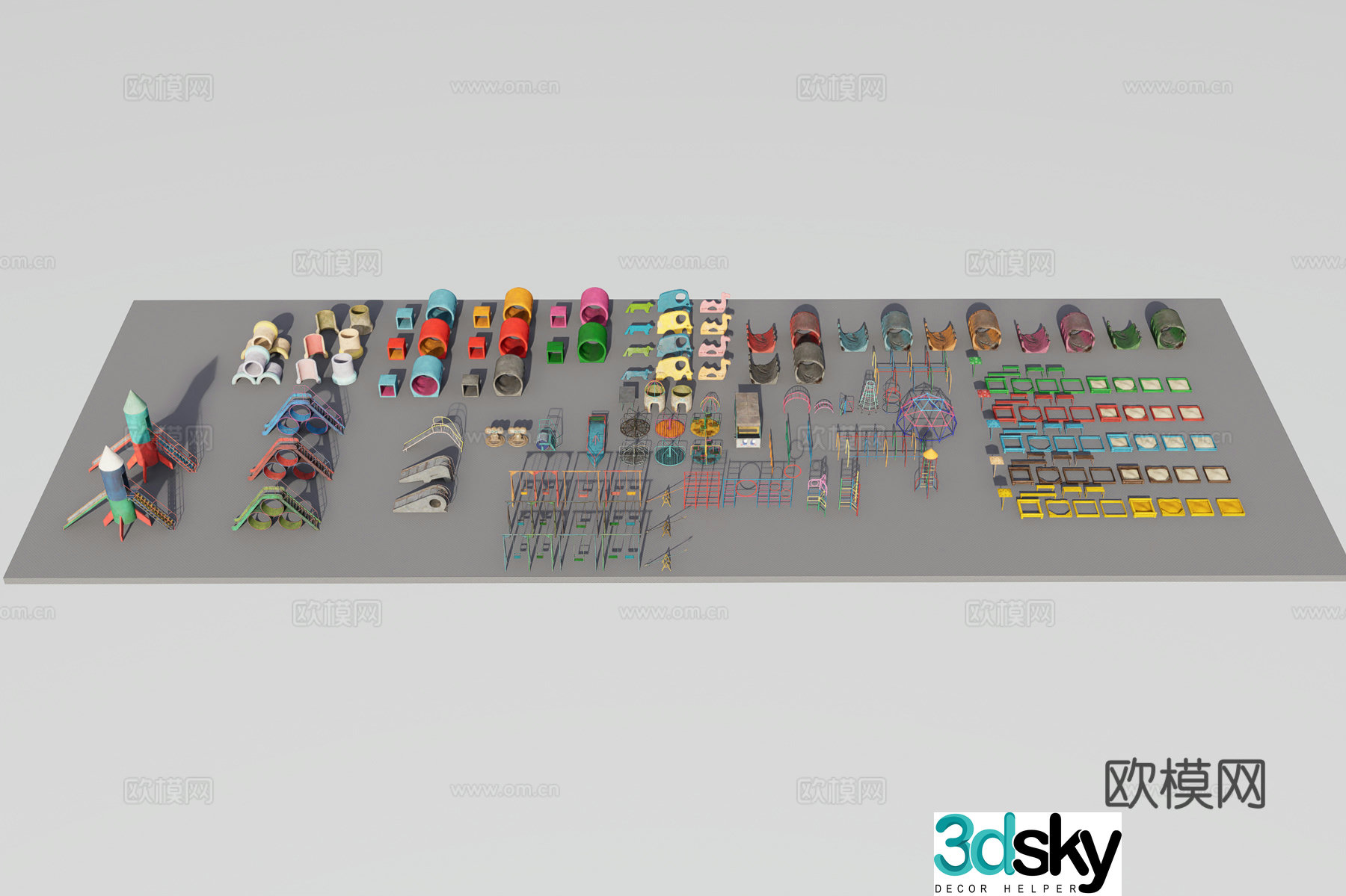 Amusement rides 3d model