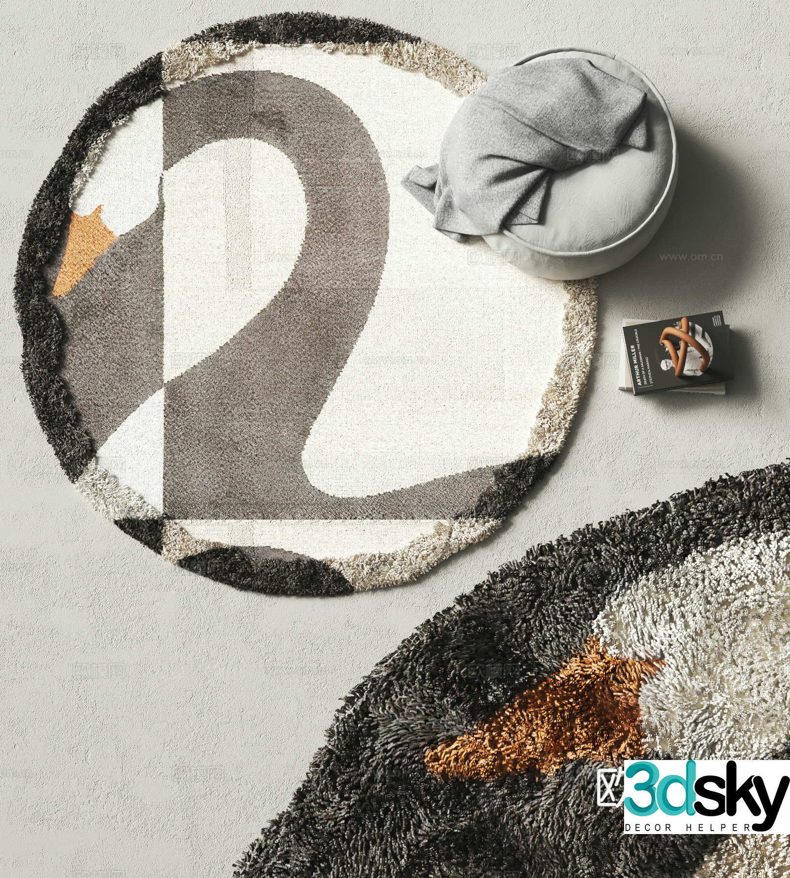 Modern round carpet 3d model