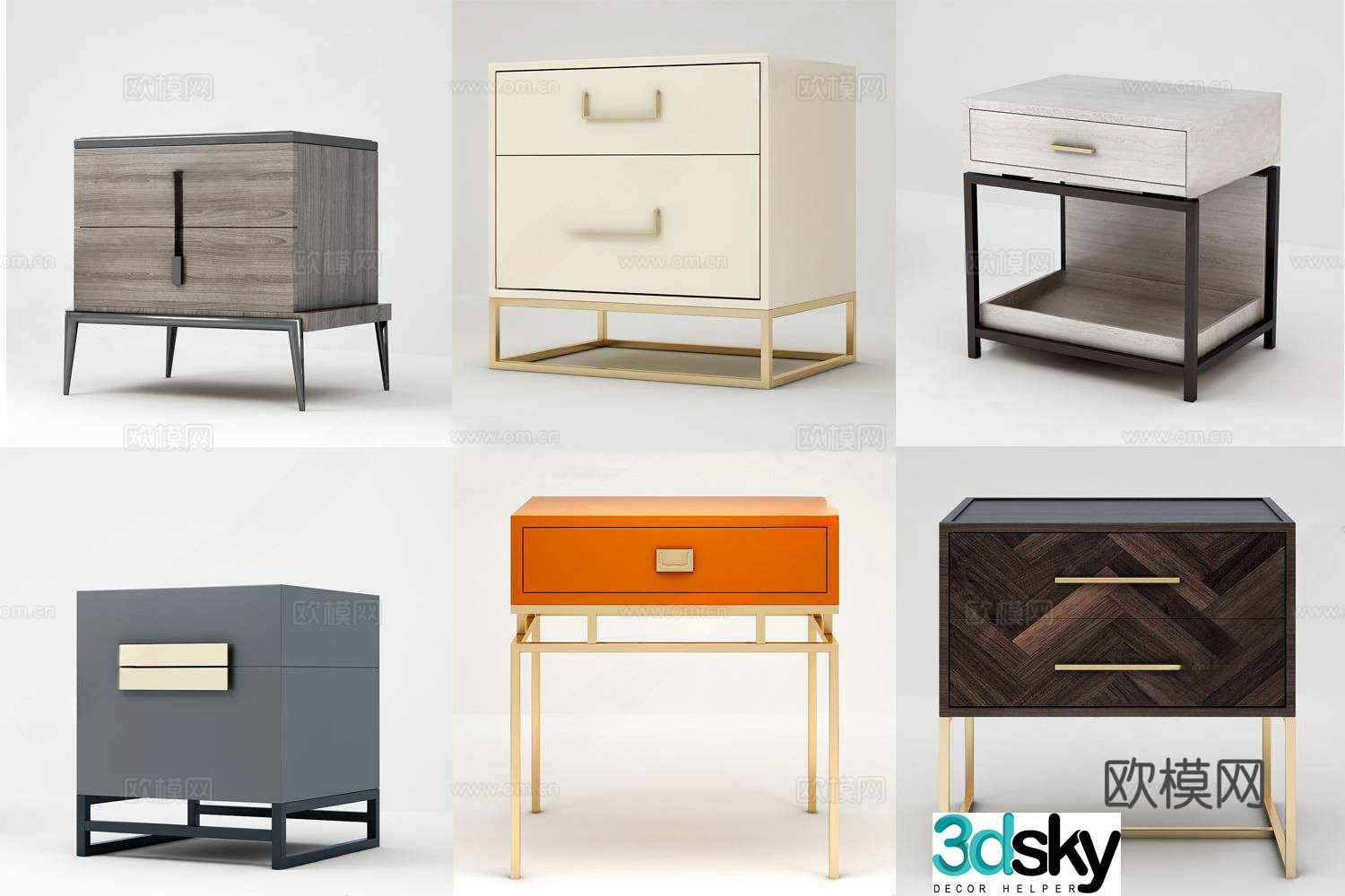 Modern bedside table 3d model
