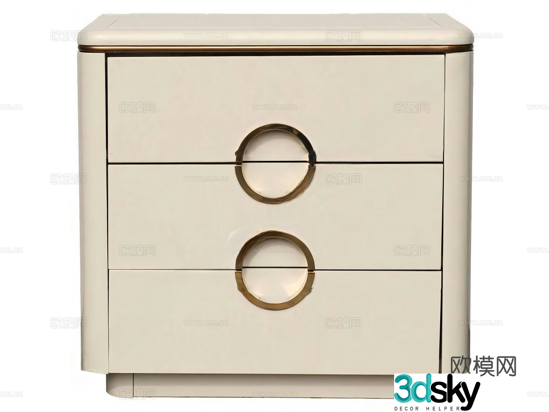 Italian bedside table 3d model