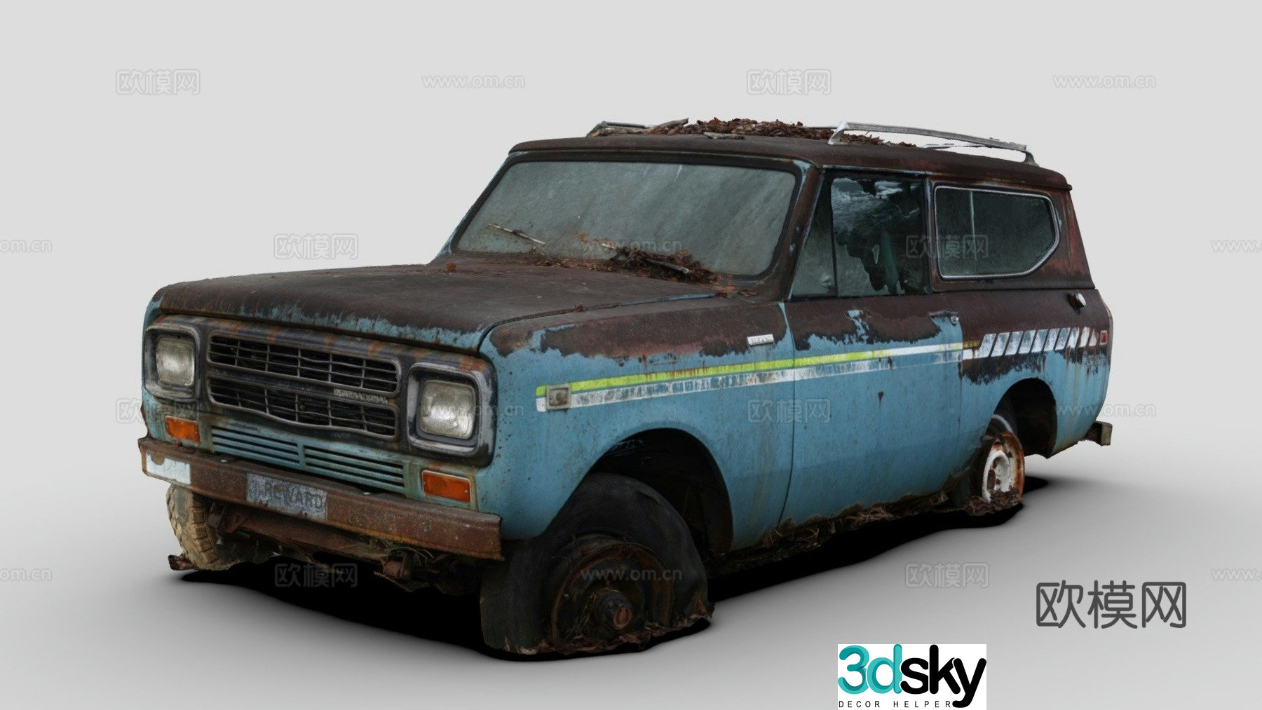 Reconnaissance car old car 3d model