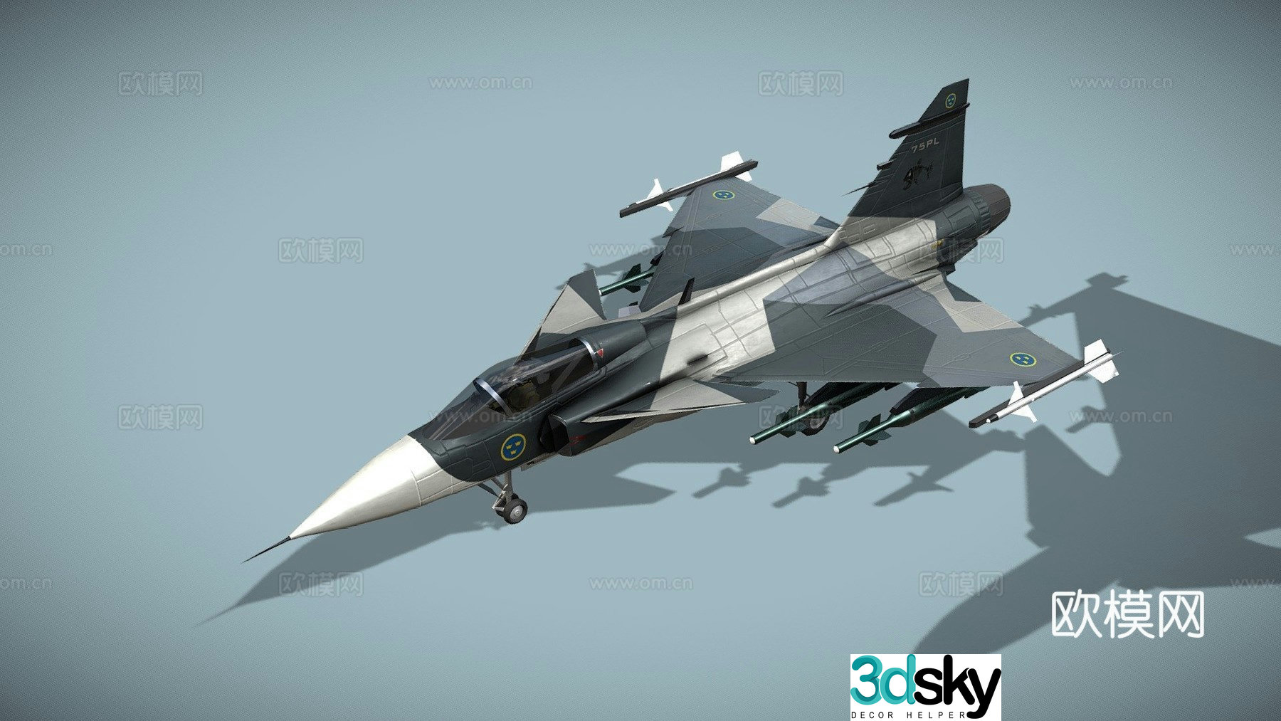 Saab JAS-39 Gripen fighter 3d model