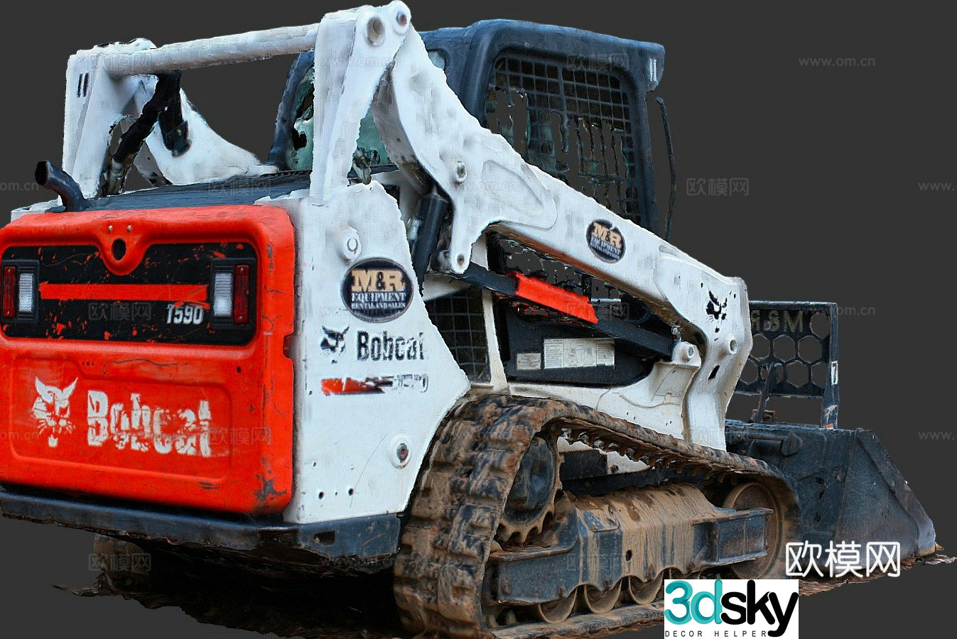 bobcat bulldozer excavator 3d model