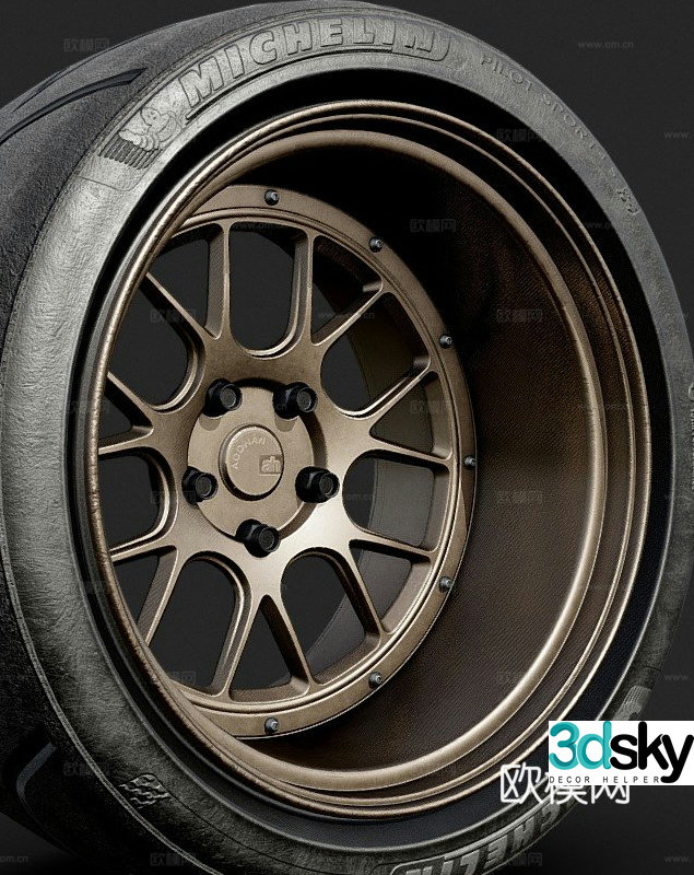 Semi hot melt tire hub 3d model