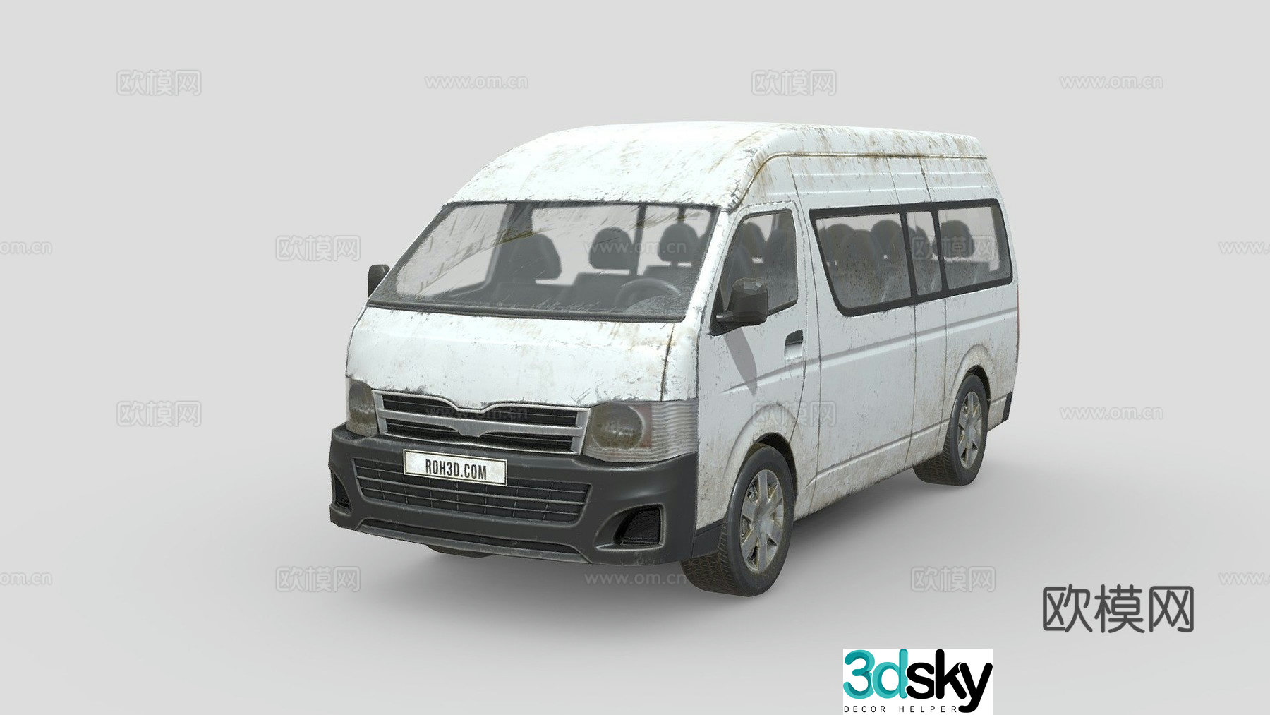 Dirty car-2018 Toyota Hiace car 3d model