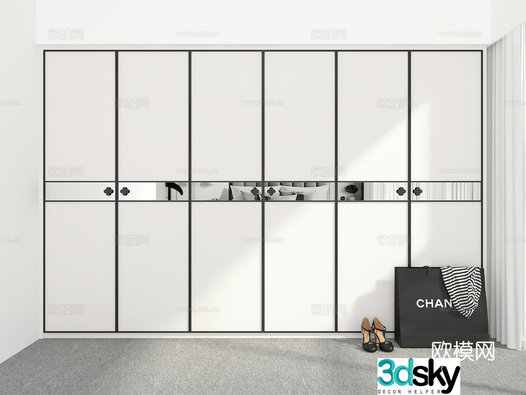 Modern minimalist wardrobe 3d model