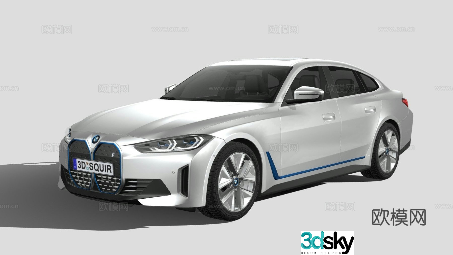 BMW i4 2022 car 3d model