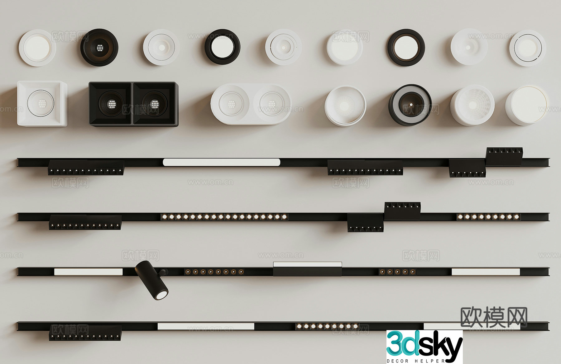 Modern downlight spotlight track light 3d model