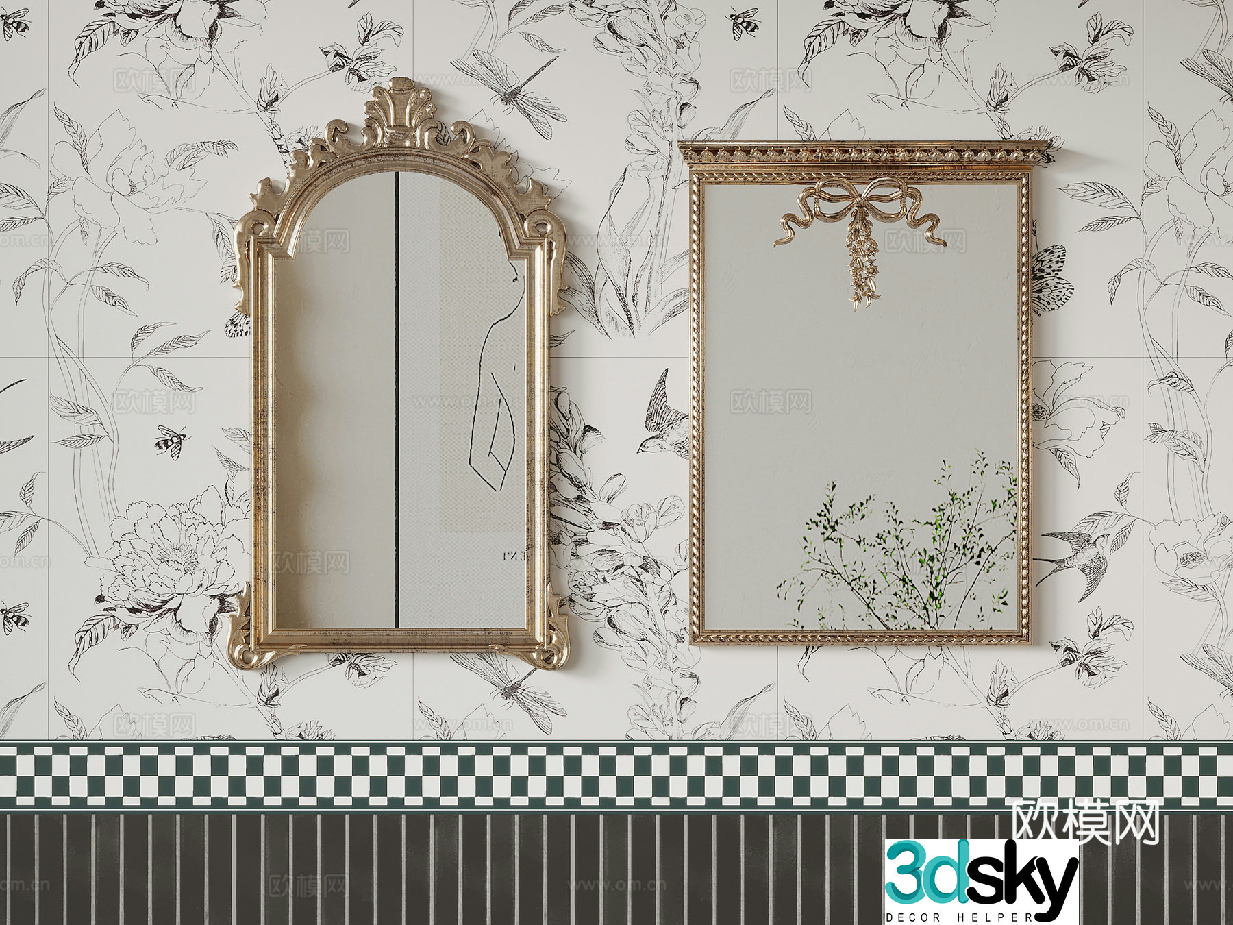 Mirror Decorative Mirror Cosmetic Mirror 3d model