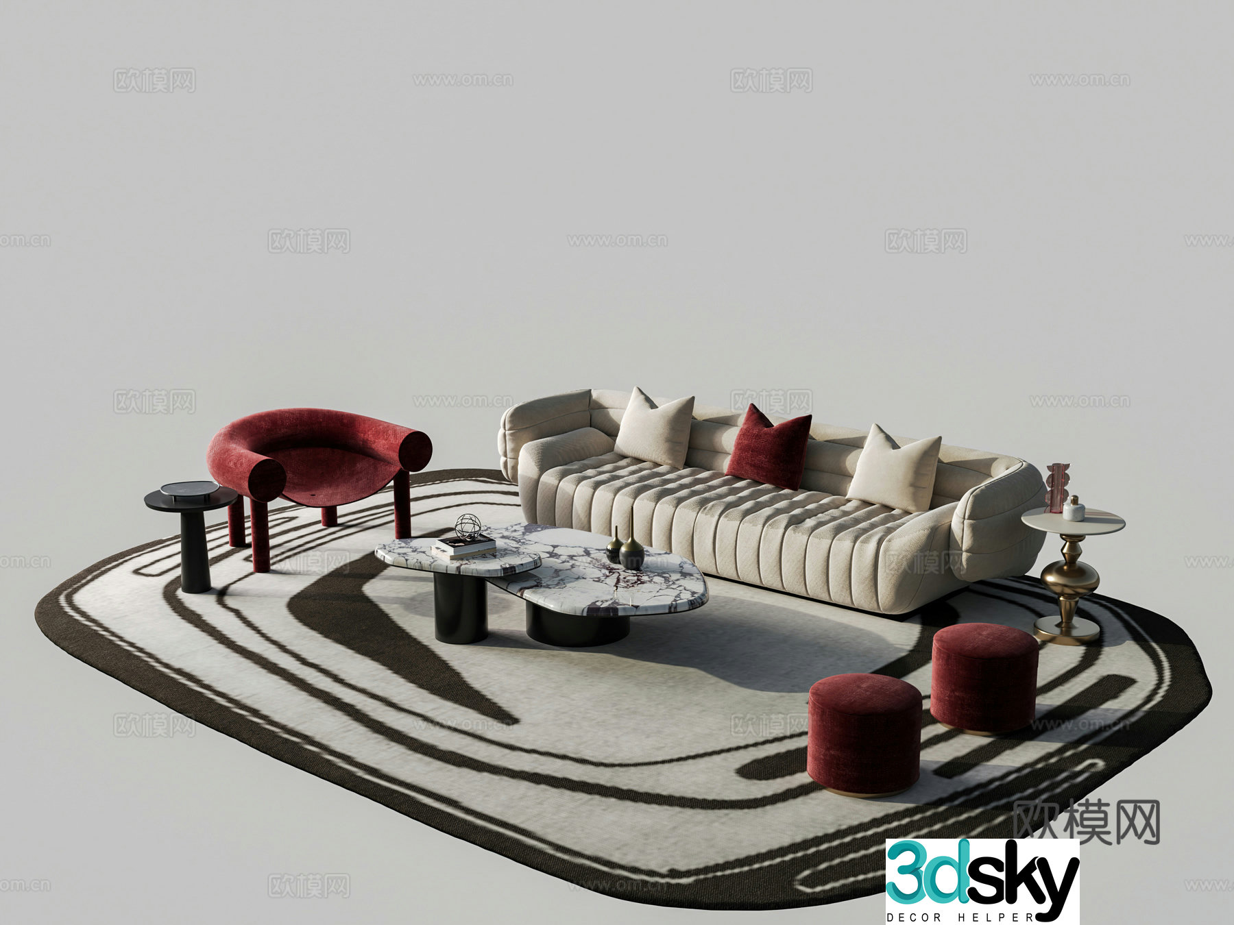 Modern sectional sofa 3d model