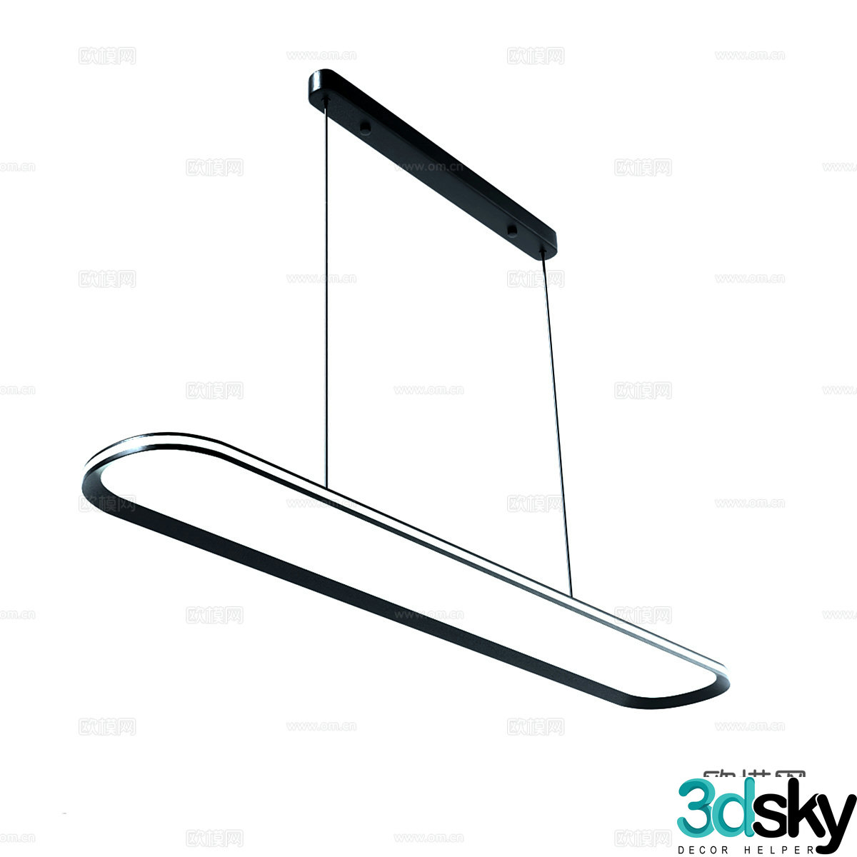 Modern minimalist chandelier long chandelier 3d model