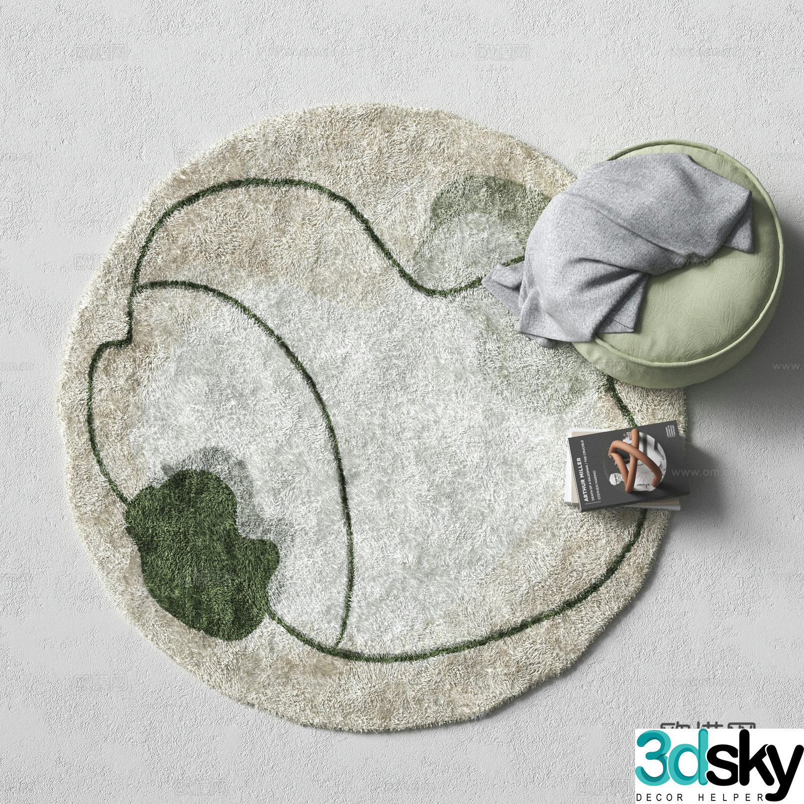 Modern round carpet 3d model