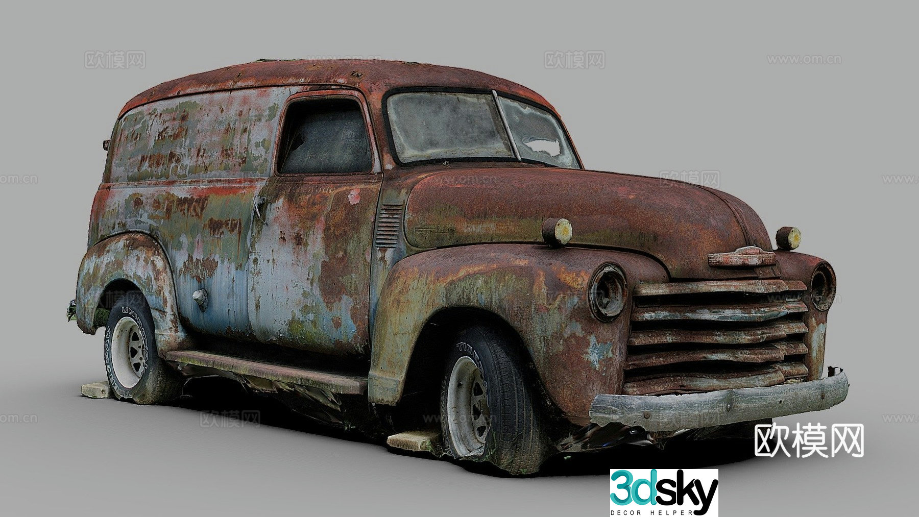 1950s delivery van 3d model