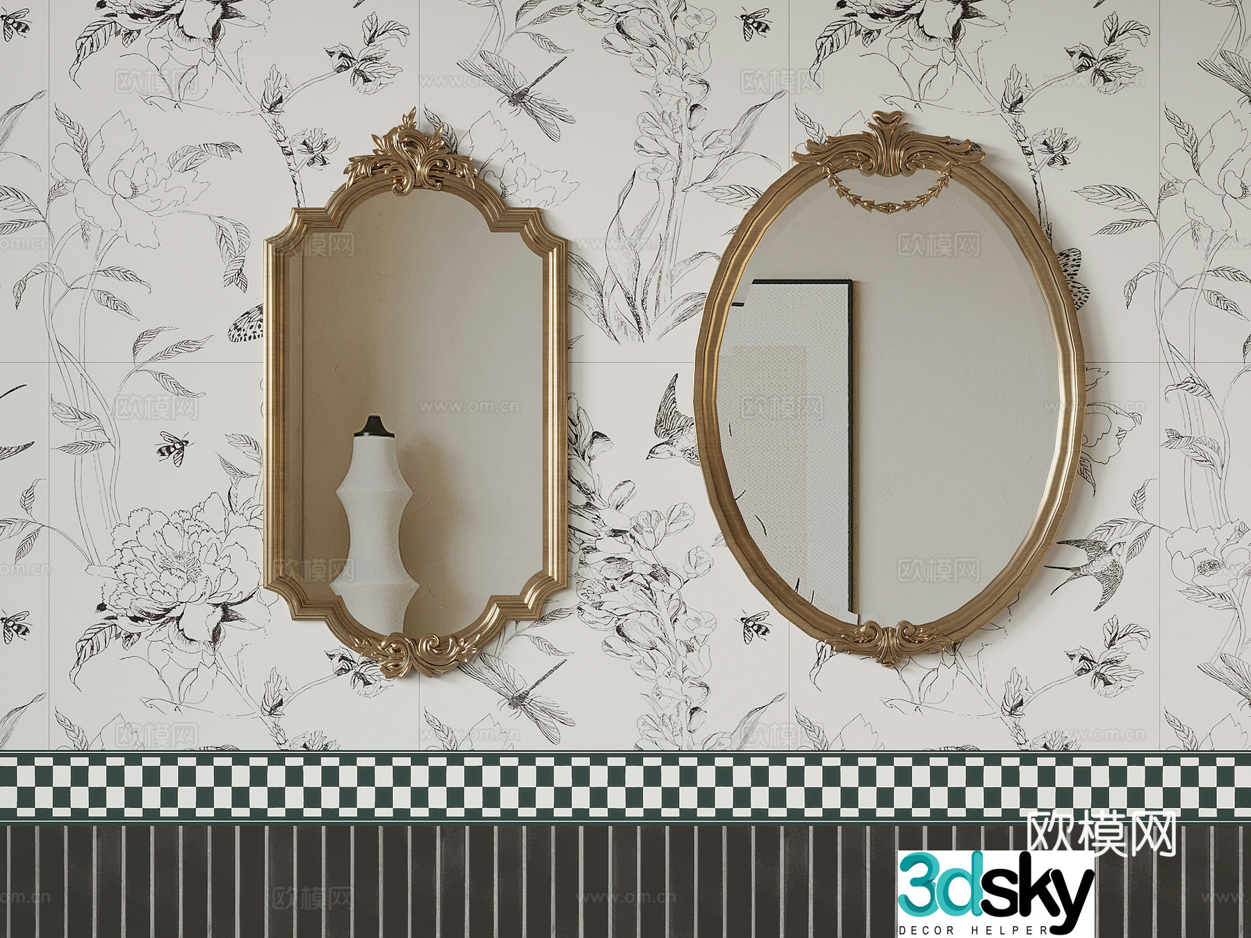 Mirror Decorative Mirror Cosmetic Mirror 3d model