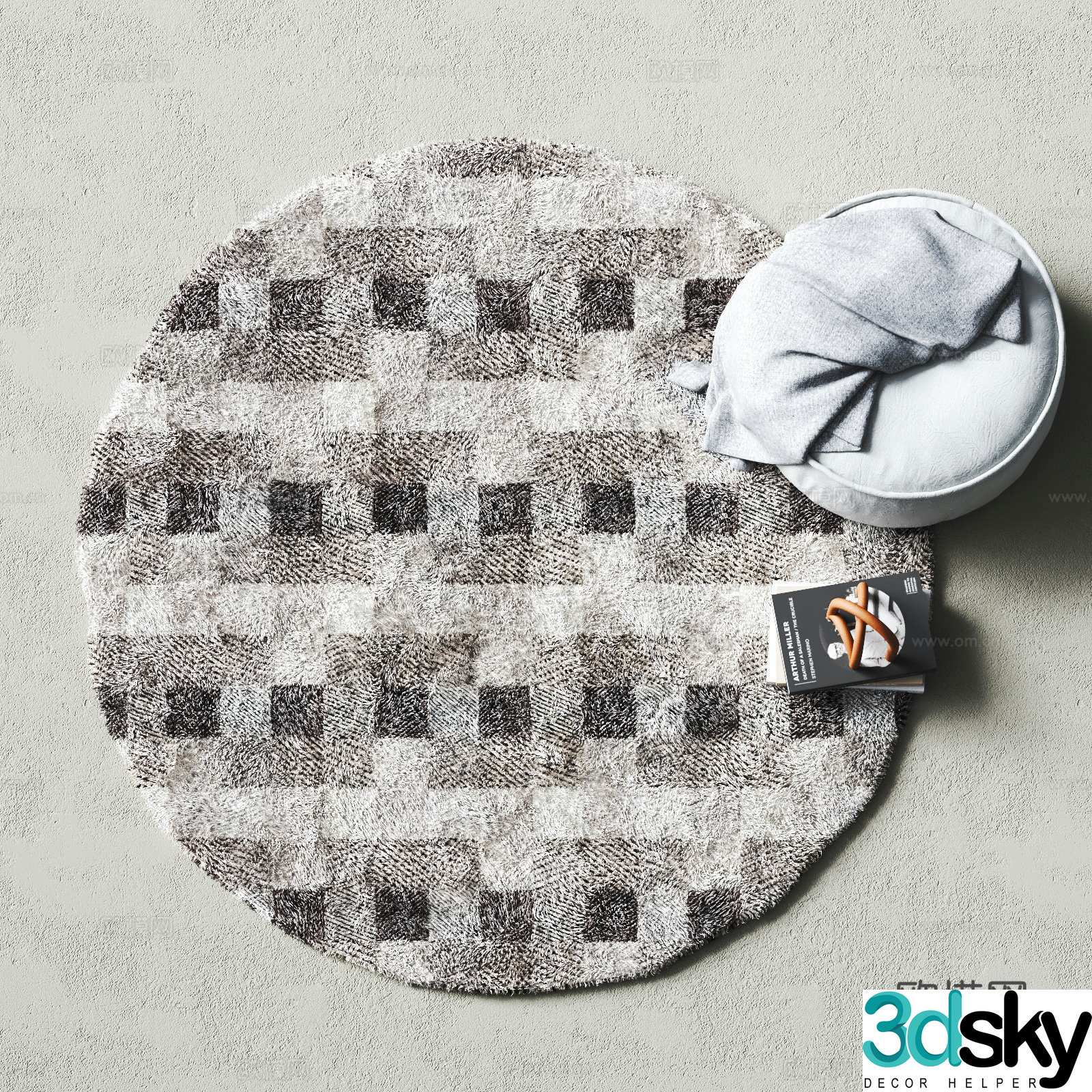 Modern round carpet 3d model