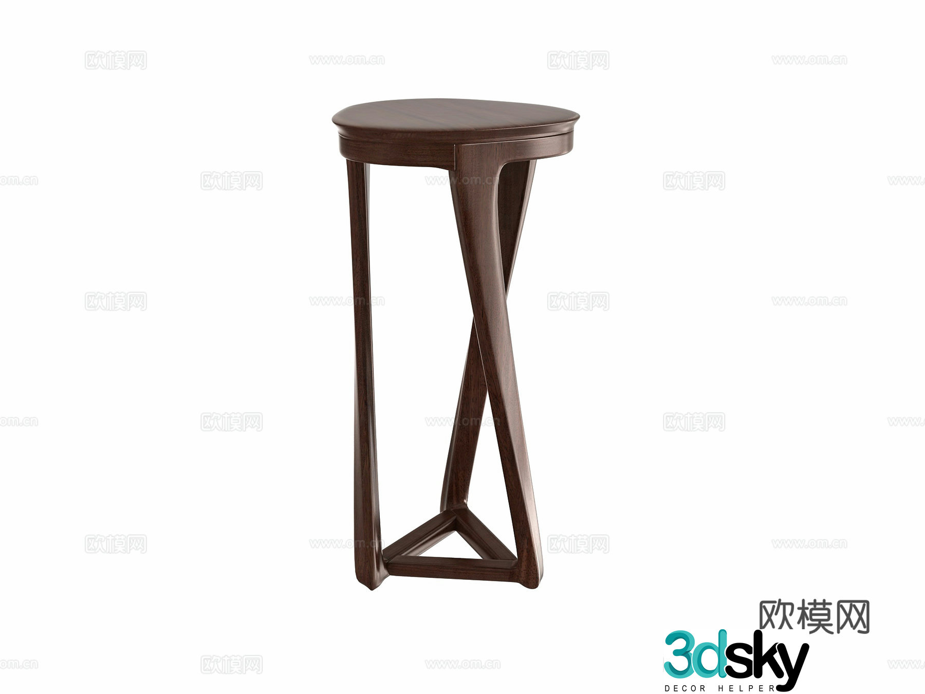 New Chinese style flower stand flower table round table 3D model
