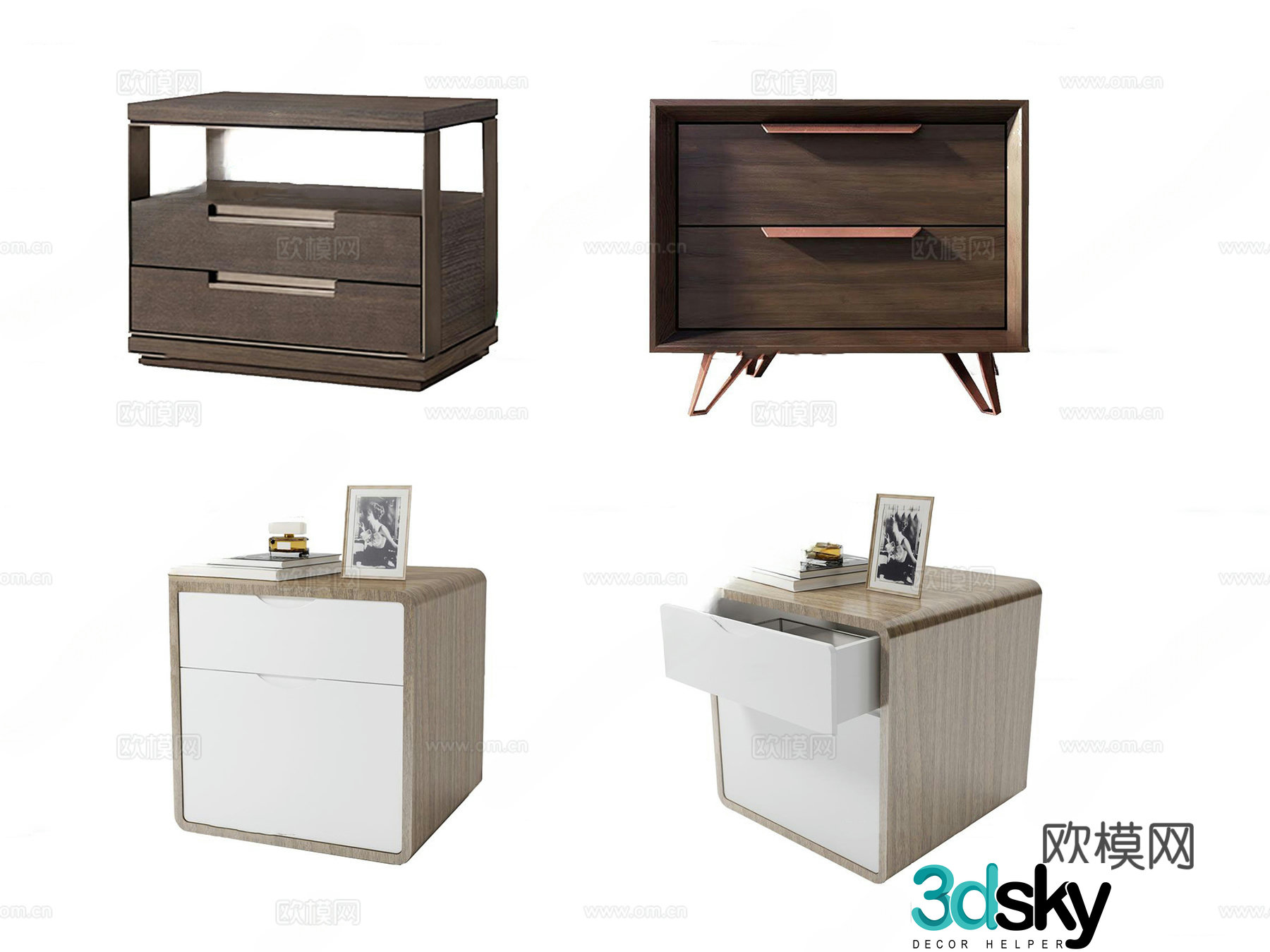 Modern bedside table 3d model