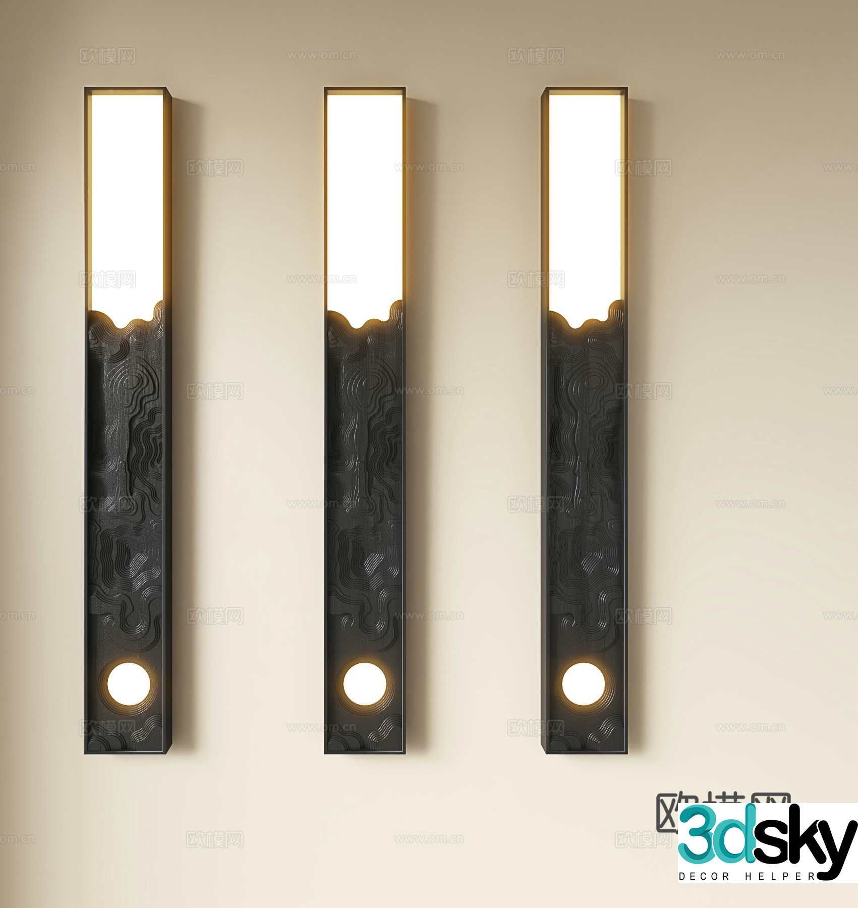 New Chinese style wall lamp tea room wall lamp 3d model
