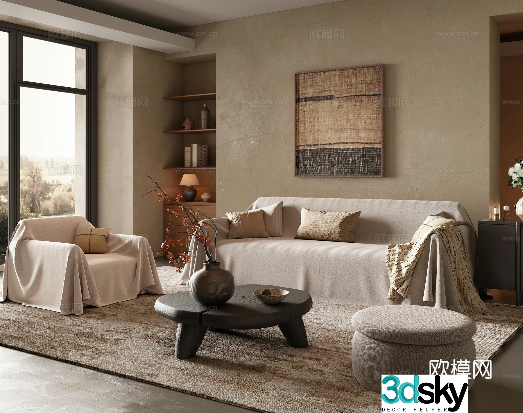 Wabi Sabi modular sofa 3d model