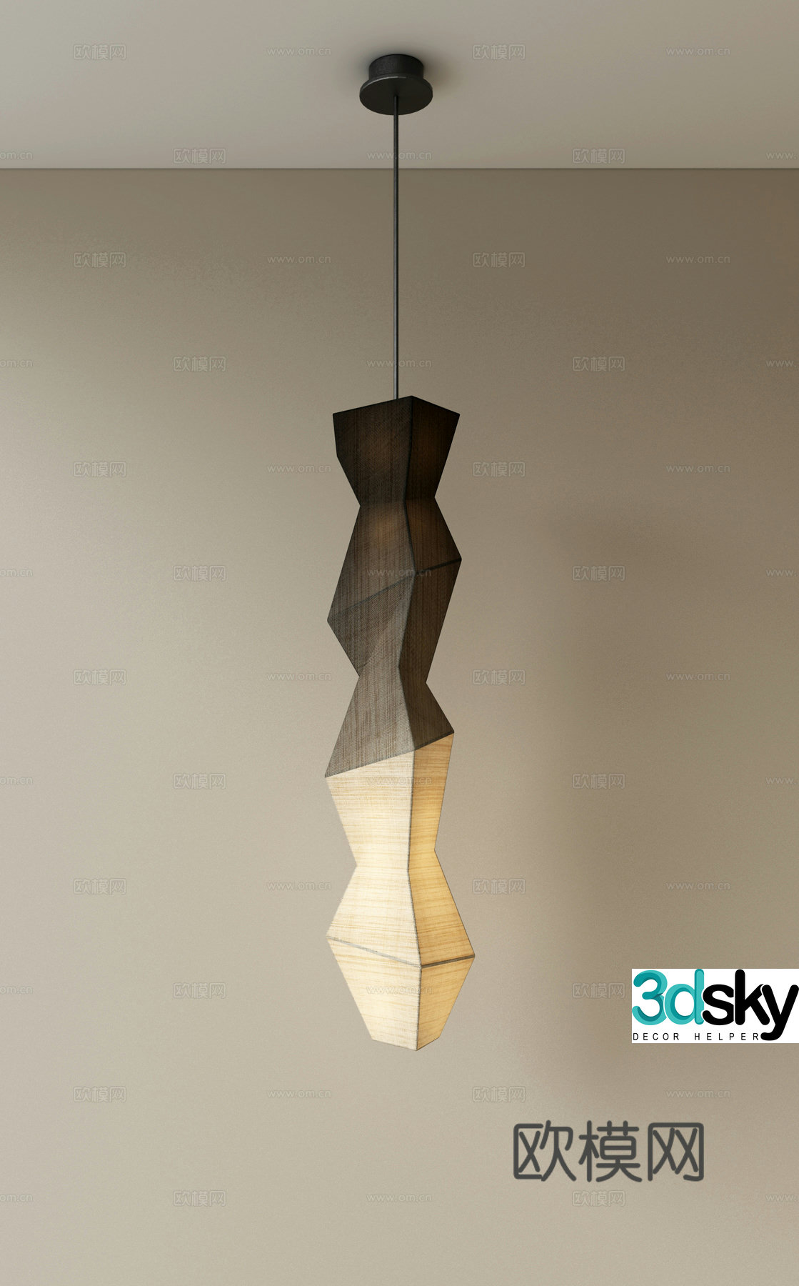 Modern wooden chandelier decorative chandelier artistic chandelier 3d model