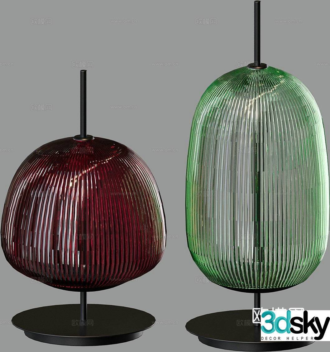 Light luxury desk lamp glass desk lamp 3d model