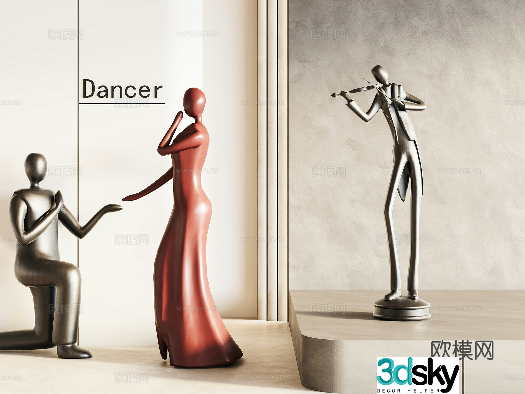 Figure Sculpture Human Sculpture Doll Ornament 3D Model