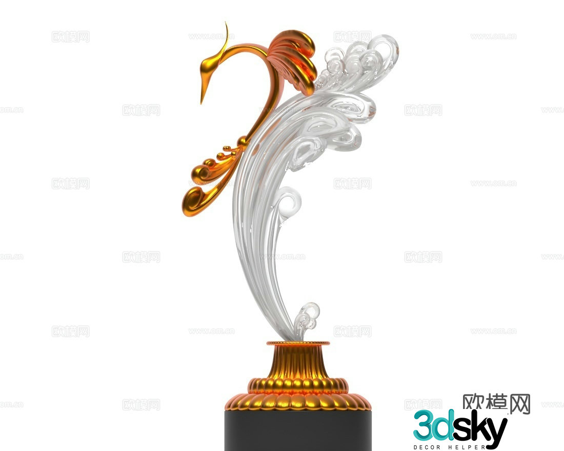 Wave trophy 3d model