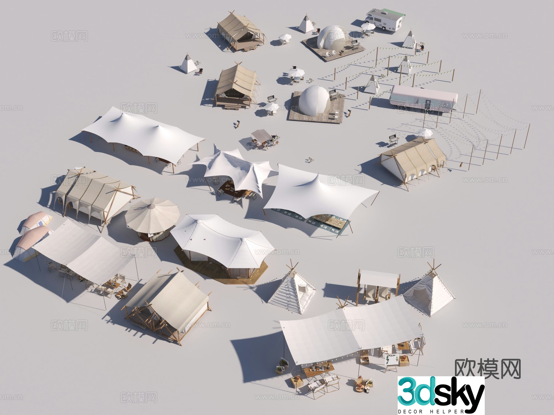 Outdoor tent camping tent 3d model