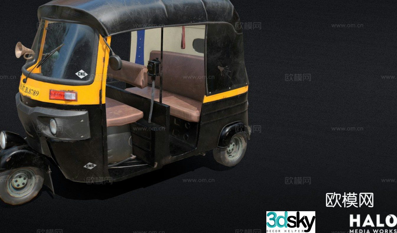 Mumbai auto rickshaw 3d model