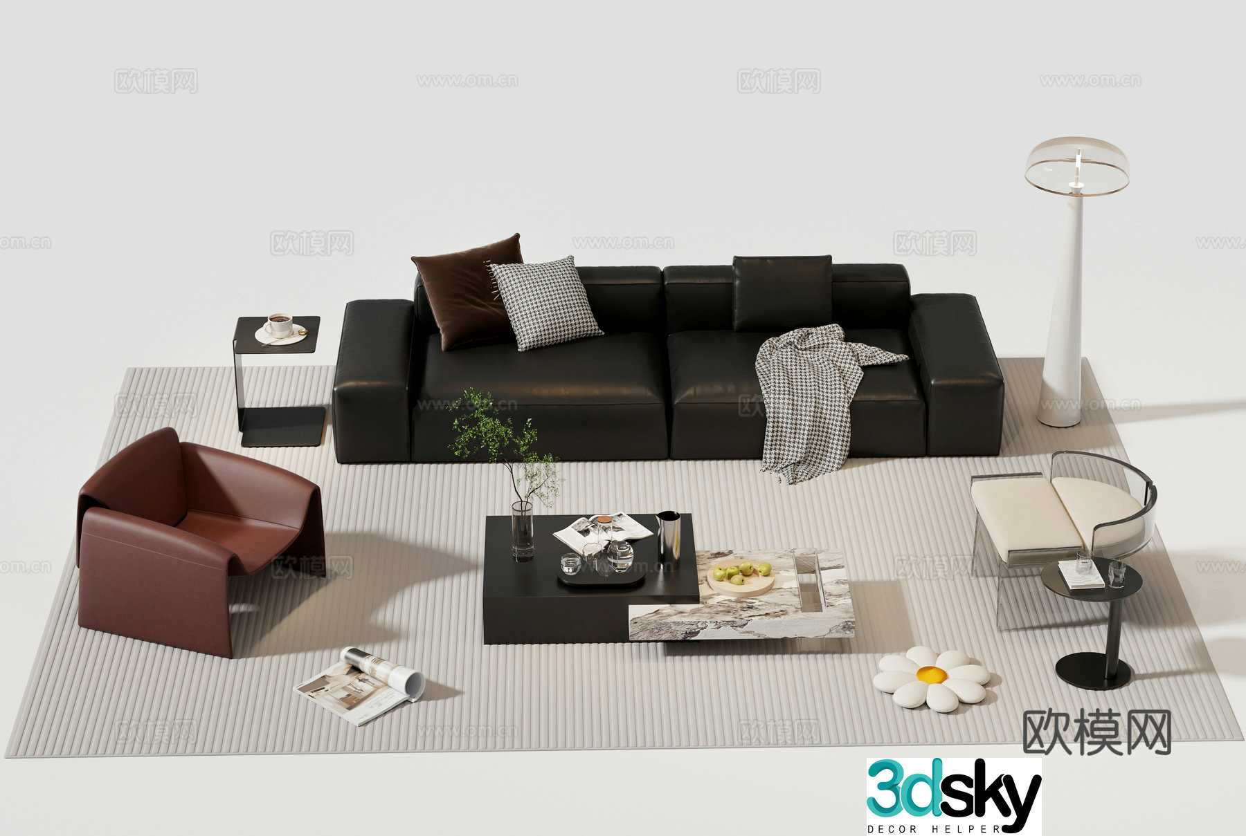 Modern sectional sofa 3d model