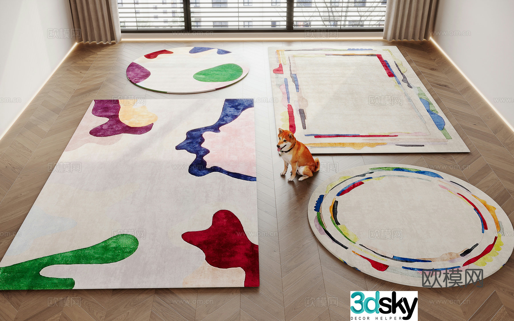Simple carpet square carpet 3d model