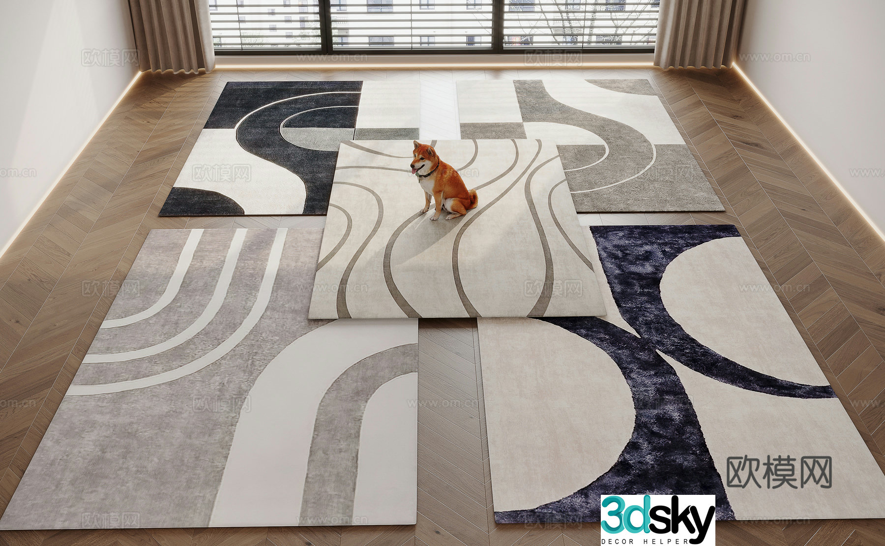 Modern carpet 3d model