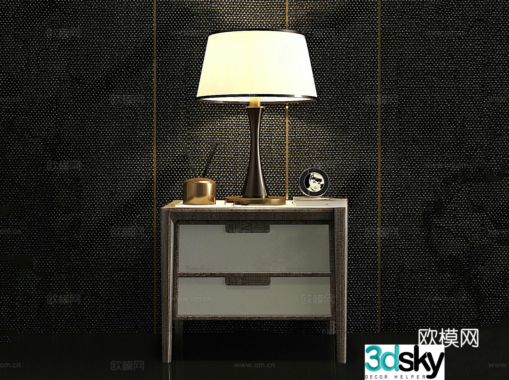 Modern bedside table 3d model