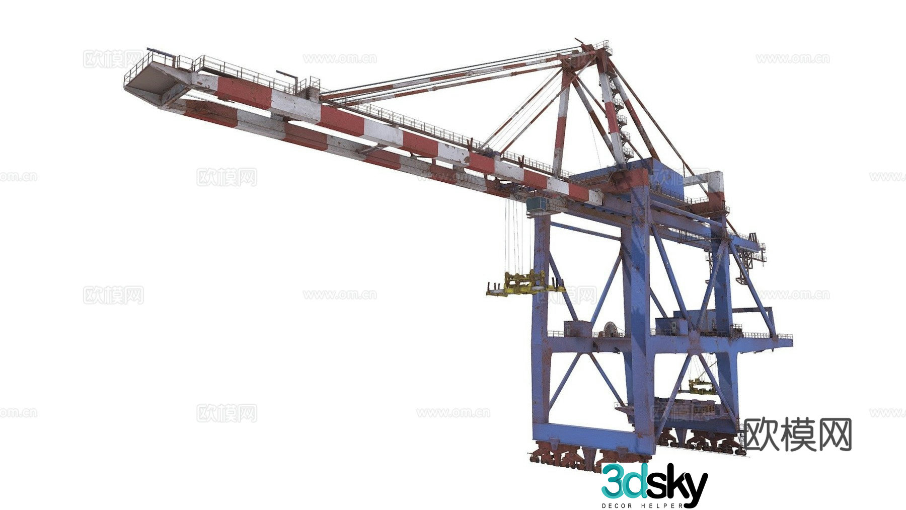 Large port crane tower crane 3d model