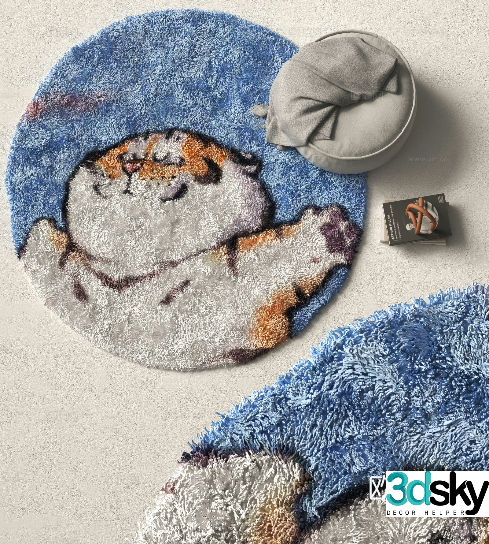 Modern children’s round rug 3d model