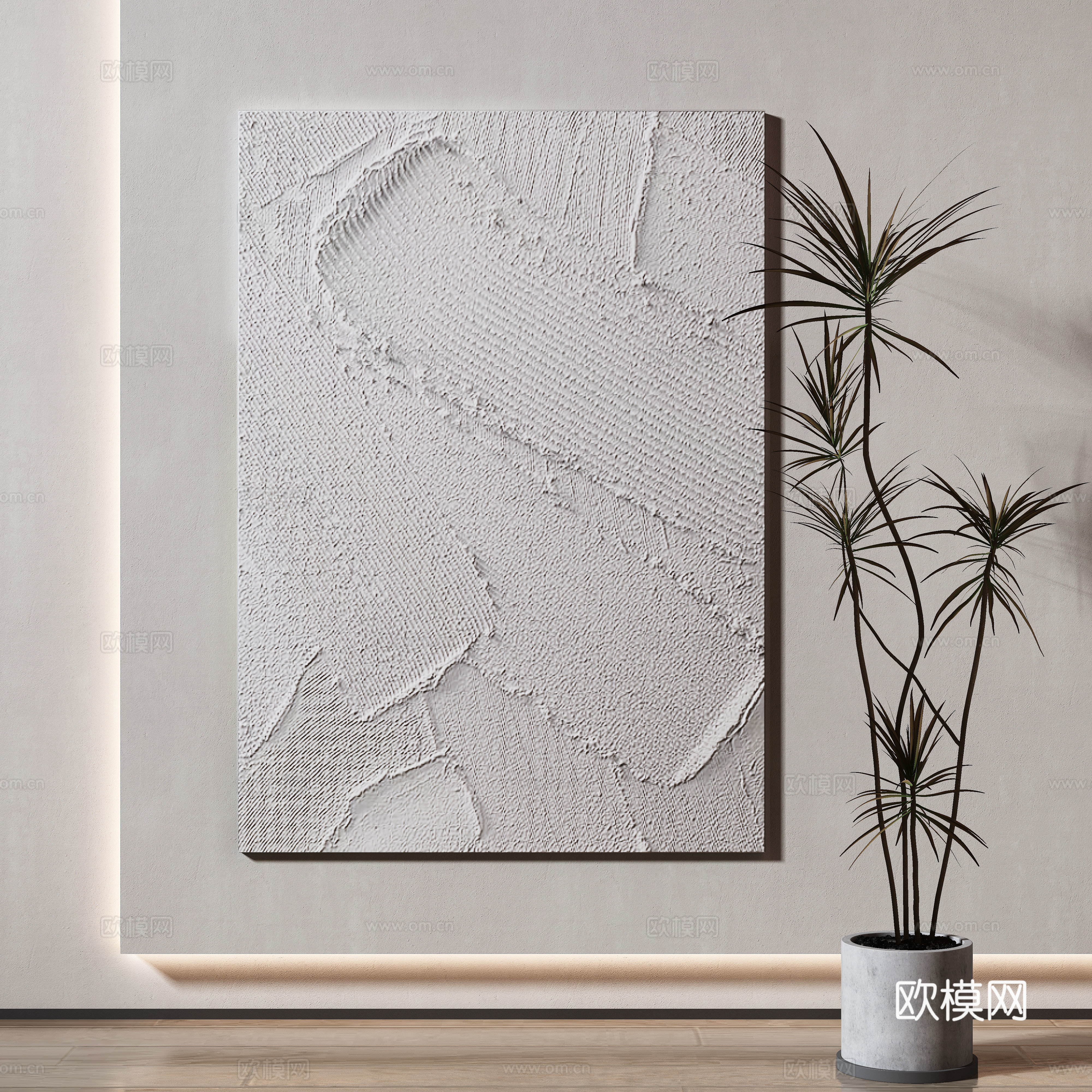 Modern texture painting decorative painting 3d model