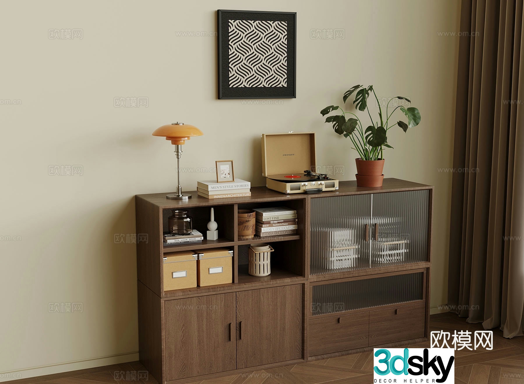 Medieval style sideboard 3d model