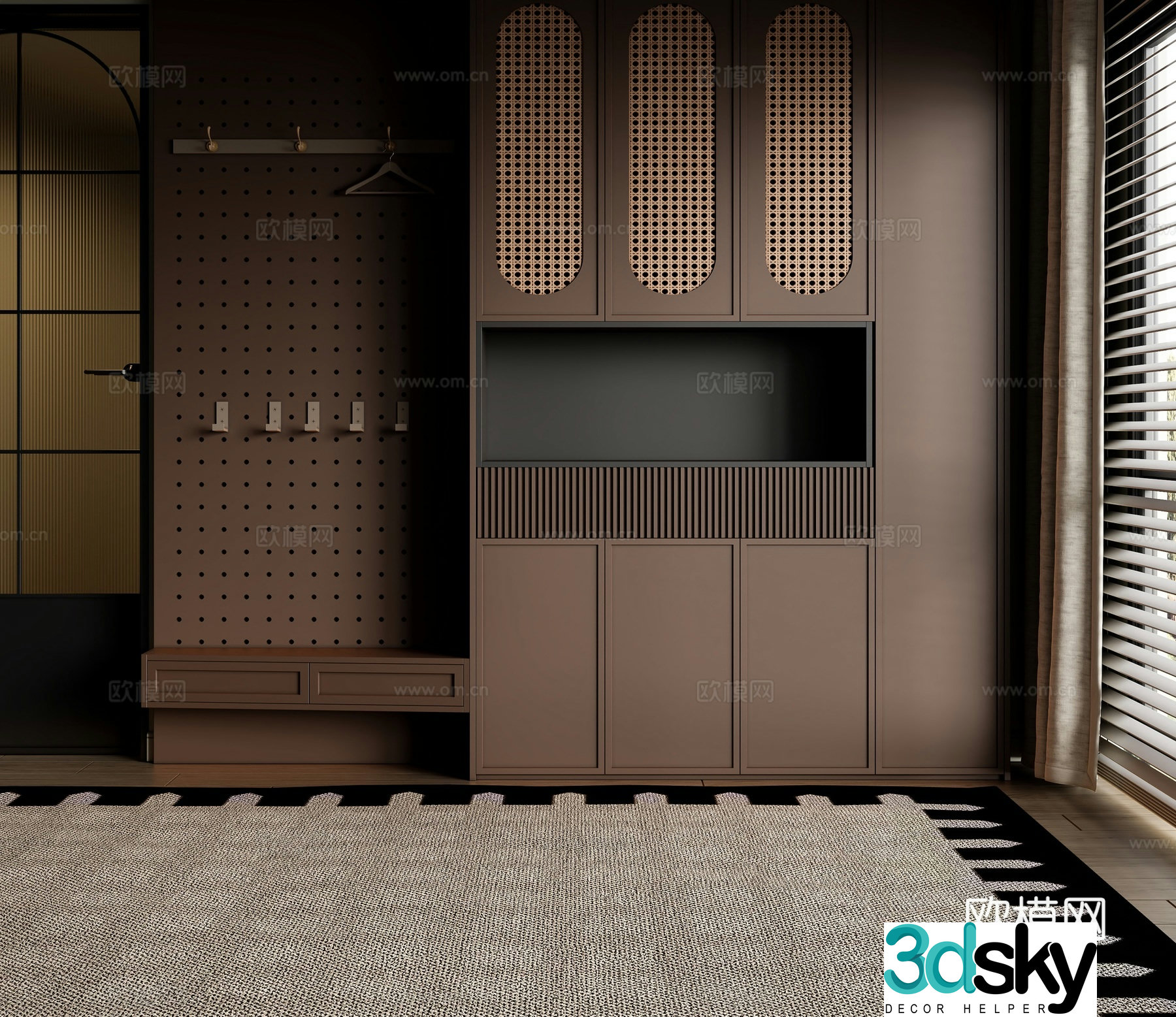 Medieval style shoe cabinet 3D model