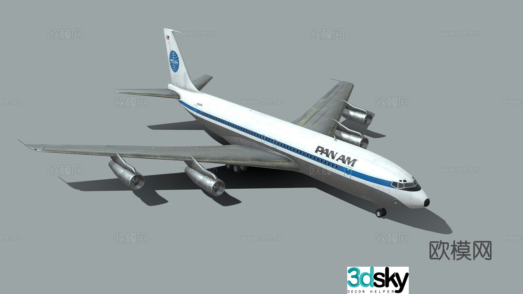 Boeing 707 airliner 3d model