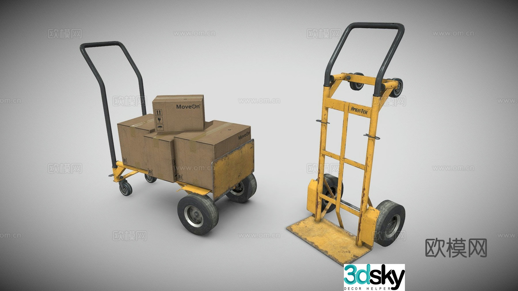 Dual hand trolley 3d model